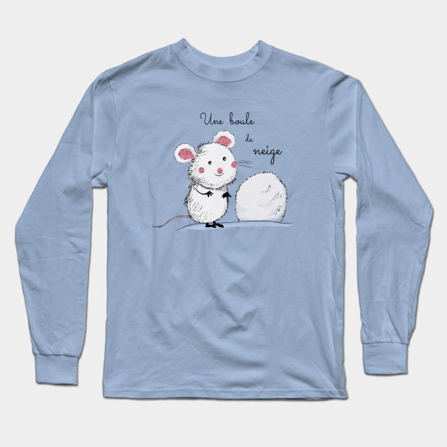 Une boule de neige - mouse and snowball Long Sleeve T-Shirt by Babush-kat